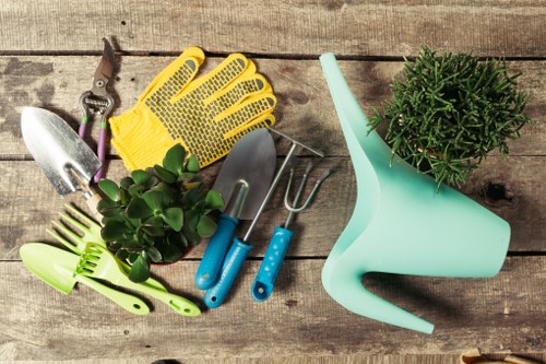 Gardener preparing tools at start of shift