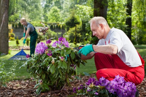 On-site inspection of landscaping work and worker interviews